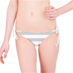 Horizontal Stripes - White and Light Gray Bikini Bottom