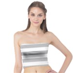 Horizontal Stripes - White and Silver Gray Tube Top