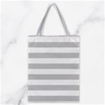 Horizontal Stripes - White and Silver Gray Classic Tote Bag