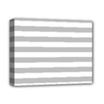 Horizontal Stripes - White and Silver Gray Deluxe Canvas 14  x 11  (Stretched)