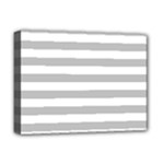 Horizontal Stripes - White and Silver Gray Deluxe Canvas 16  x 12  (Stretched)