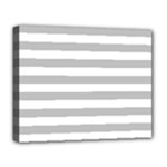 Horizontal Stripes - White and Silver Gray Deluxe Canvas 20  x 16  (Stretched)