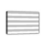 Horizontal Stripes - White and Silver Gray Mini Canvas 6  x 4  (Stretched)