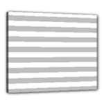 Horizontal Stripes - White and Silver Gray Canvas 24  x 20  (Stretched)