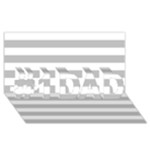 Horizontal Stripes - White and Silver Gray #1 DAD 3D Greeting Card (8x4)