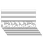 Horizontal Stripes - White and Silver Gray ENGAGED 3D Greeting Card (8x4)