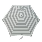 Horizontal Stripes - White and Silver Gray Mini Umbrella