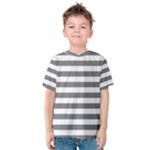 Horizontal Stripes - White and Gray Kid s Cotton Tee