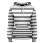 Horizontal Stripes - White and Gray Women s Pullover Hoodie