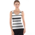 Horizontal Stripes - White and Gray Tank Top