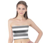 Horizontal Stripes - White and Gray Tube Top