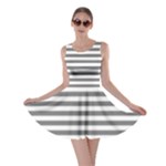 Horizontal Stripes - White and Gray Skater Dress