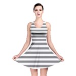 Horizontal Stripes - White and Gray Reversible Skater Dress