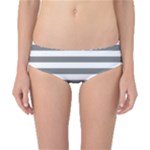 Horizontal Stripes - White and Gray Classic Bikini Bottoms