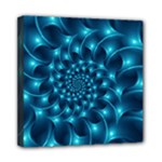 Glossy Light Blue Spiral Fractal Mini Canvas 8  x 8  (Stretched)