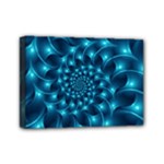 Glossy Light Blue Spiral Fractal Mini Canvas 7  x 5  (Stretched)