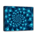 Glossy Light Blue Spiral Fractal Canvas 10  x 8  (Stretched)