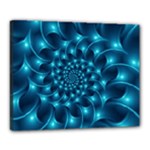 Glossy Light Blue Spiral Fractal Canvas 20  x 16  (Stretched)