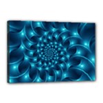 Glossy Light Blue Spiral Fractal Canvas 18  x 12  (Stretched)