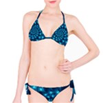 Glossy Light Blue Spiral Fractal Bikini Set