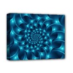 Glossy Light Blue Spiral Fractal Deluxe Canvas 14  x 11  (Stretched)