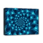 Glossy Light Blue Spiral Fractal Deluxe Canvas 16  x 12  (Stretched) 