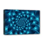 Glossy Light Blue Spiral Fractal Deluxe Canvas 18  x 12  (Stretched)