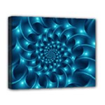 Glossy Light Blue Spiral Fractal Deluxe Canvas 20  x 16  (Stretched)