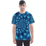 Glossy Light Blue Spiral Fractal Men s Sport Mesh Tee