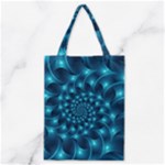 Glossy Light Blue Spiral Fractal Classic Tote Bag