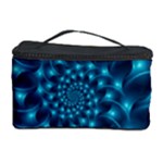 Glossy Light Blue Spiral Fractal Cosmetic Storage Case