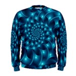 Glossy Light Blue Spiral Fractal Men s Sweatshirt