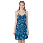 Glossy Light Blue Spiral Fractal Camis Nightgown 