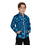 Glossy Light Blue Spiral Fractal Wind Breaker (Kids)