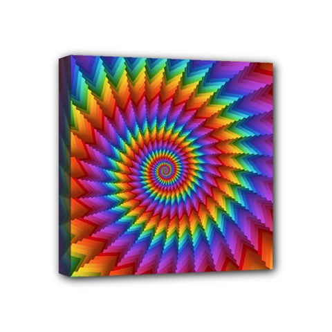 Psychedelic Rainbow Spiral Mini Canvas 4  x 4  (Stretched) from ArtsNow.com