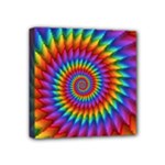 Psychedelic Rainbow Spiral Mini Canvas 4  x 4  (Stretched)