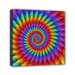 Psychedelic Rainbow Spiral Mini Canvas 6  x 6  (Stretched)