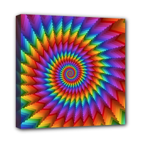 Psychedelic Rainbow Spiral Mini Canvas 8  x 8  (Stretched) from ArtsNow.com