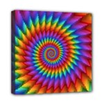 Psychedelic Rainbow Spiral Mini Canvas 8  x 8  (Stretched)