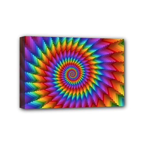 Psychedelic Rainbow Spiral Mini Canvas 6  x 4  (Stretched) from ArtsNow.com