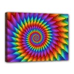 Psychedelic Rainbow Spiral Canvas 16  x 12  (Stretched)