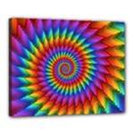 Psychedelic Rainbow Spiral Canvas 20  x 16  (Stretched)