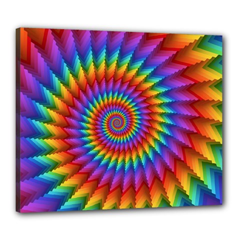 Psychedelic Rainbow Spiral Canvas 24  x 20  (Stretched) from ArtsNow.com