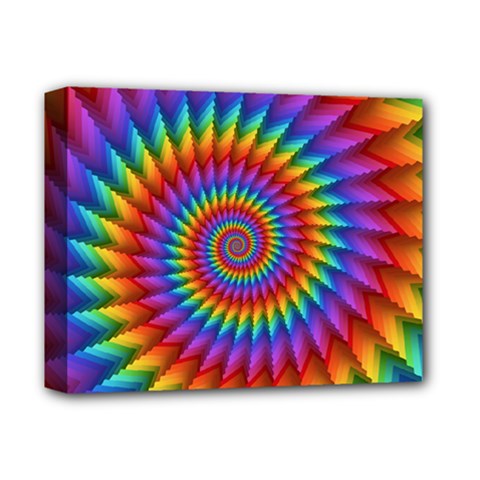 Psychedelic Rainbow Spiral Deluxe Canvas 14  x 11  (Stretched) from ArtsNow.com