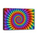 Psychedelic Rainbow Spiral Deluxe Canvas 18  x 12  (Stretched)