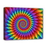 Psychedelic Rainbow Spiral Deluxe Canvas 20  x 16  (Stretched)