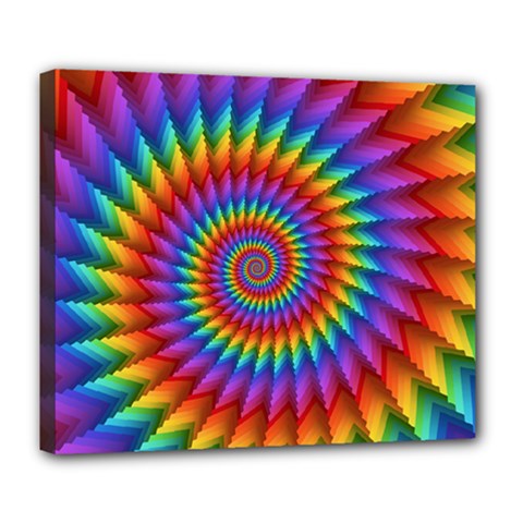 Psychedelic Rainbow Spiral Deluxe Canvas 24  x 20  (Stretched) from ArtsNow.com