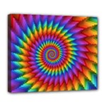 Psychedelic Rainbow Spiral Deluxe Canvas 24  x 20  (Stretched)