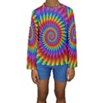 Psychedelic Rainbow Spiral Kid s Long Sleeve Swimwear