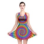 Psychedelic Rainbow Spiral Reversible Skater Dress